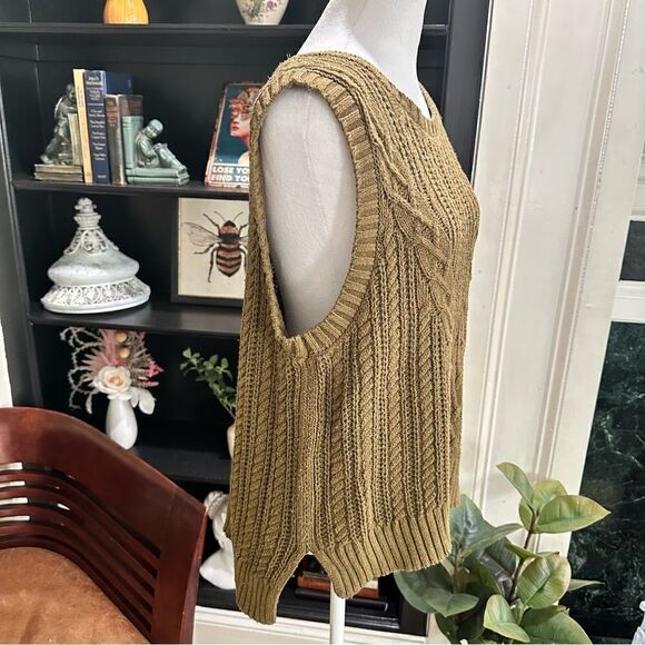 Rachel Zoe Olive Green Sweater Vest Size L - Picture 4 of 9